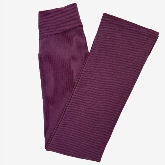 Lululemon Ribbed Softstreme Flare Pants Garnet Red 2 High Rise Lounge Yoga - Picture 10 of 16
